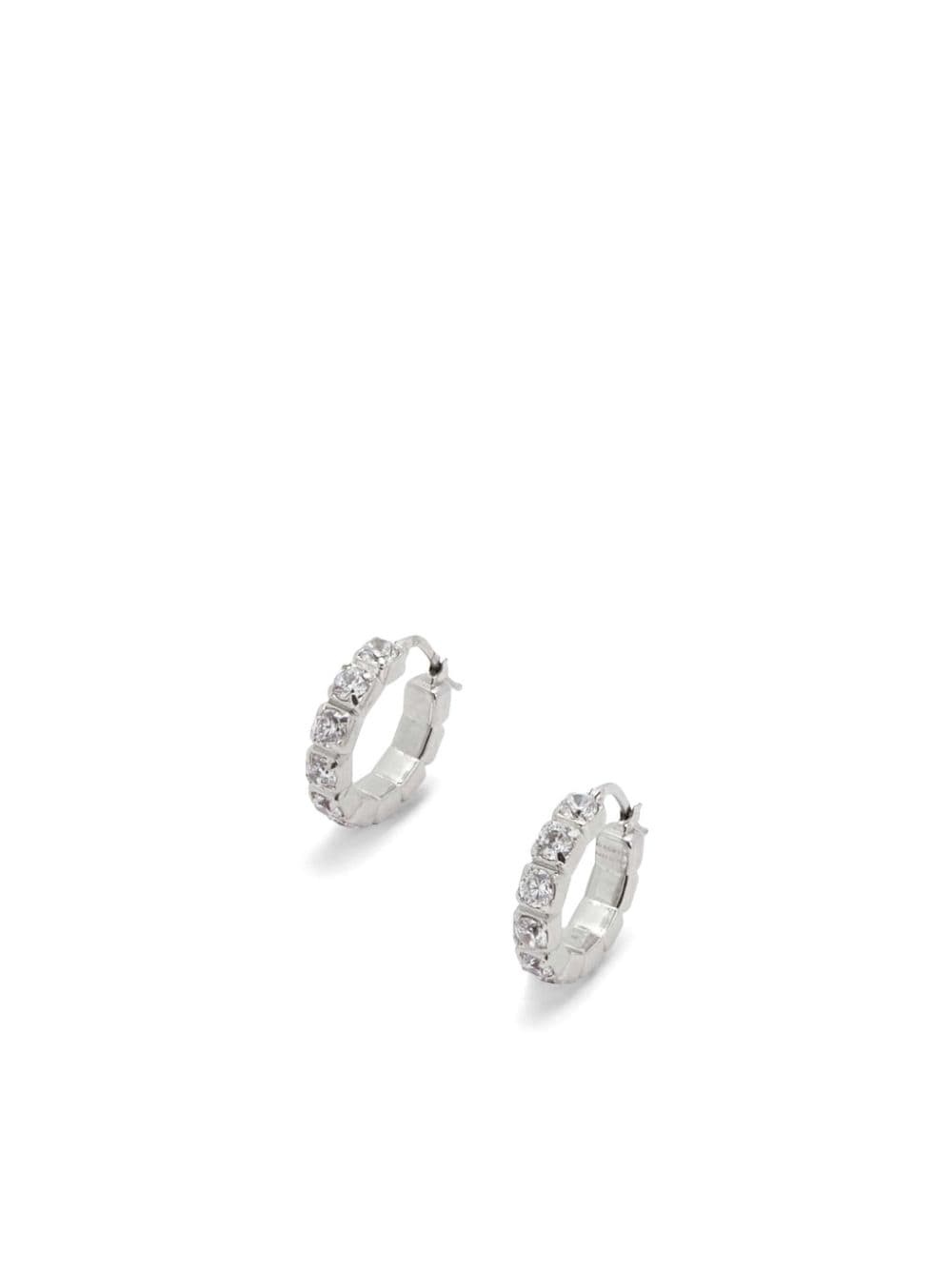 Jil Sander zircon-embellished hoop earrings | farfetch