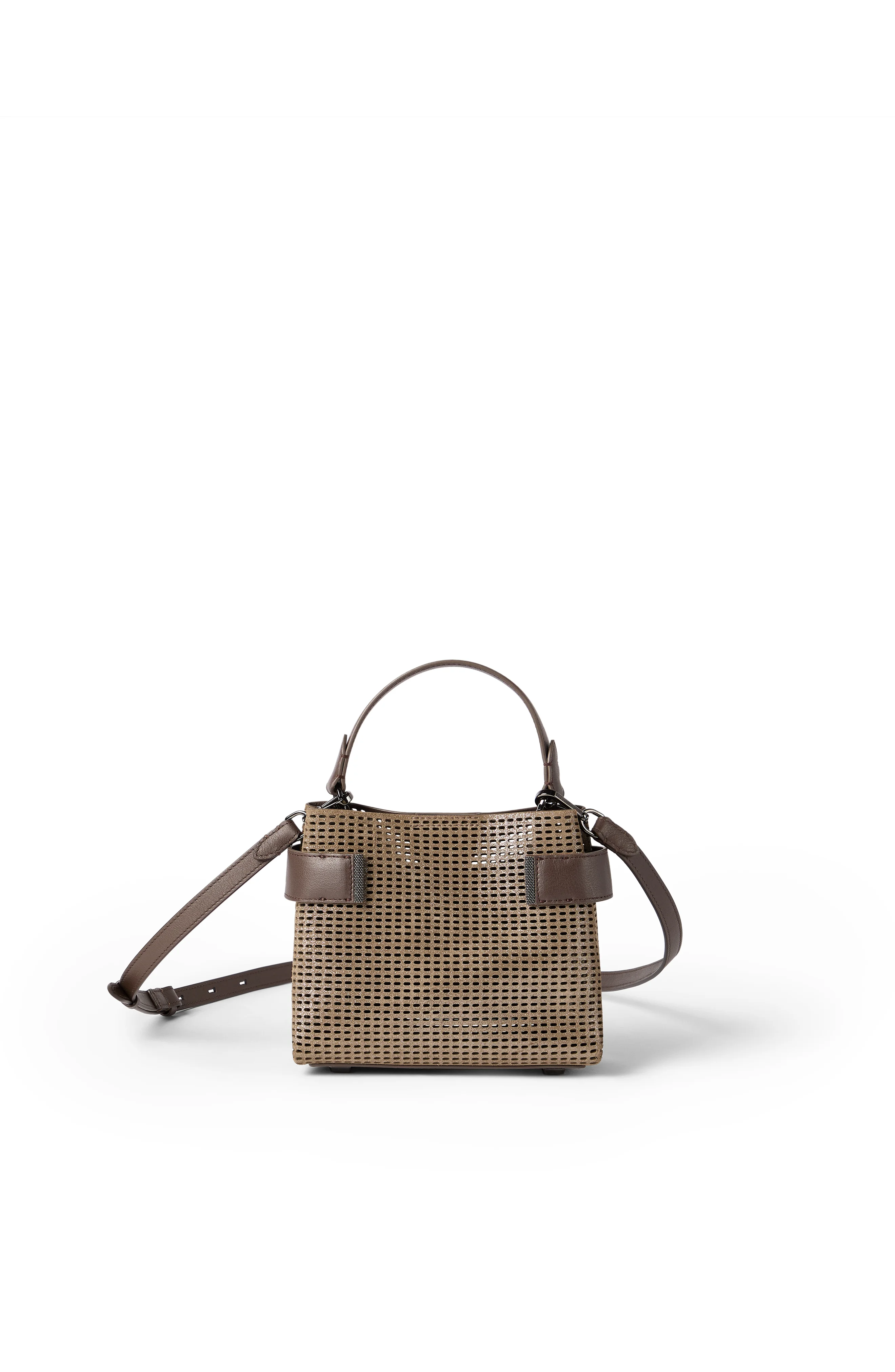 Brunello Cucinelli Leather Essence small top-handle bag in Brown at Nordstrom - 1