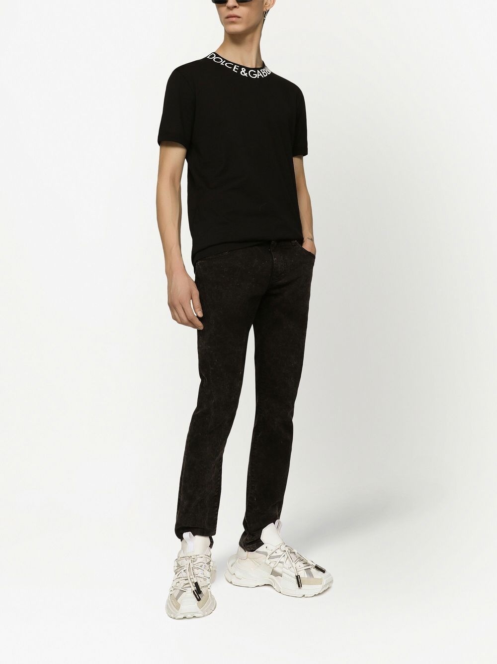 slim-fit faded denim jeans - 2