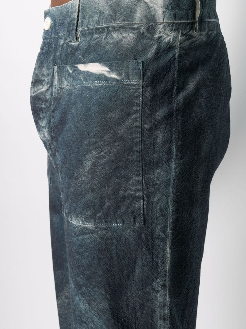 bleached-effect cropped trousers 5