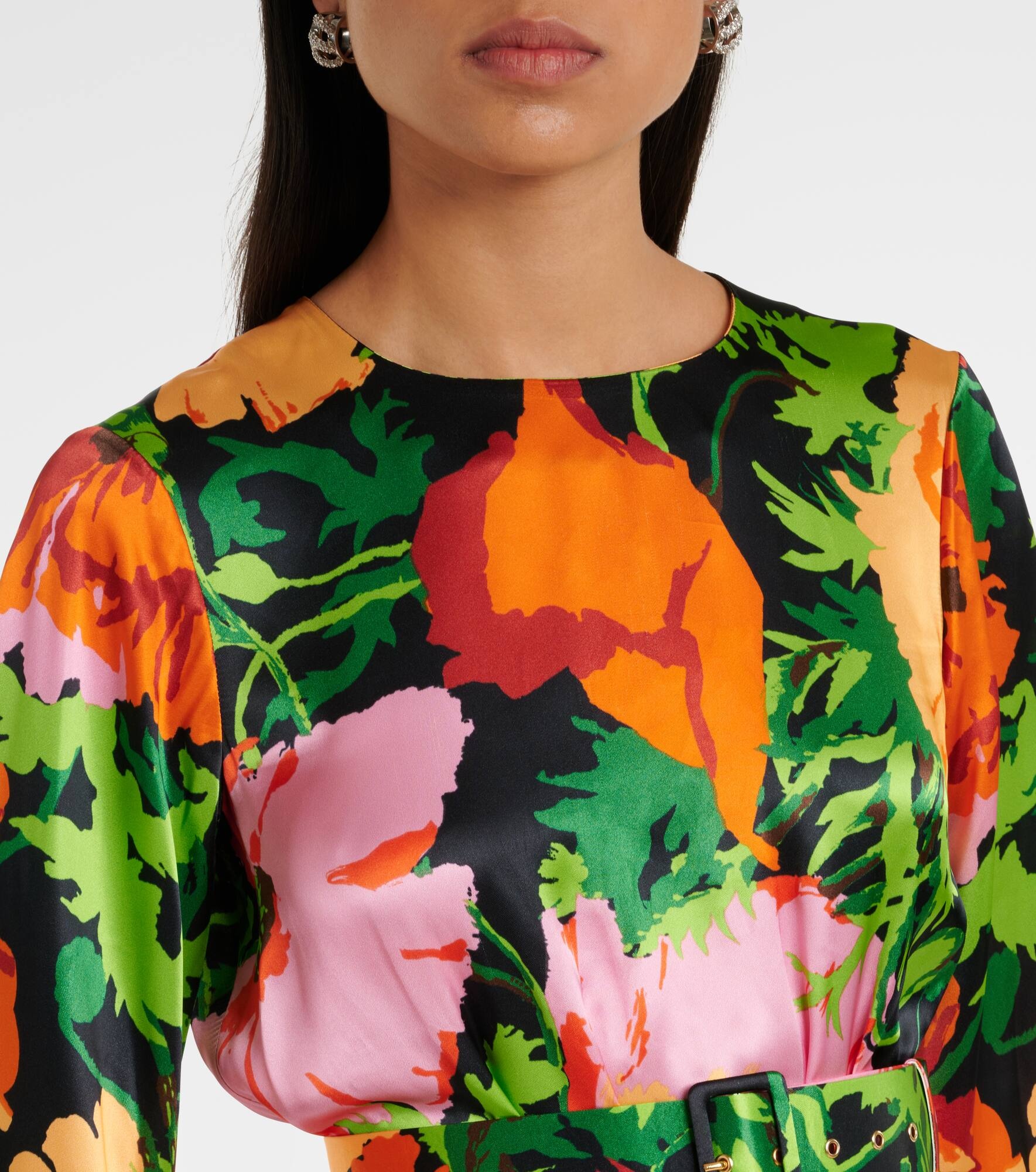 Penny floral satin maxi dress - 4