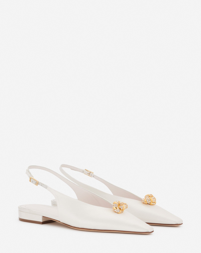 Lanvin SATIN SWING SLINGBACK MULE WITH MELODY JEWEL outlook