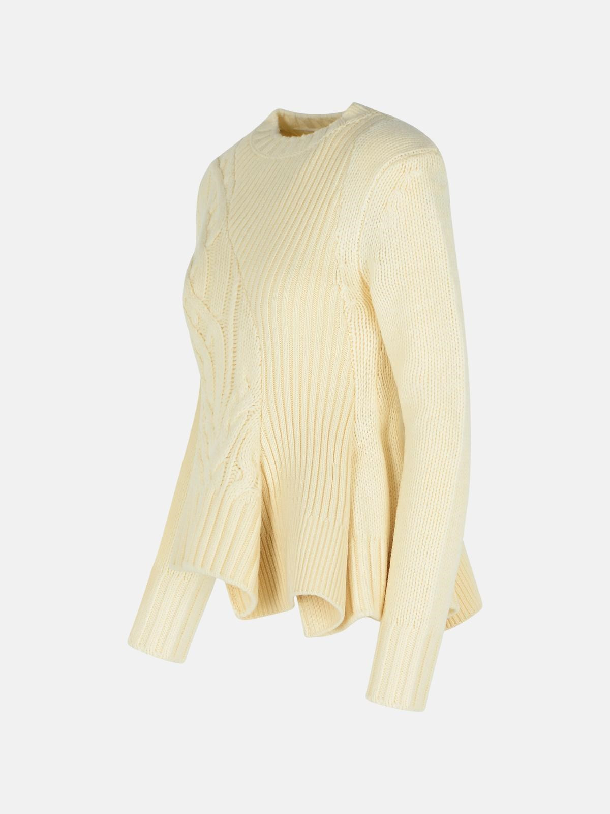 IVORY WOOL SWEATER - 2