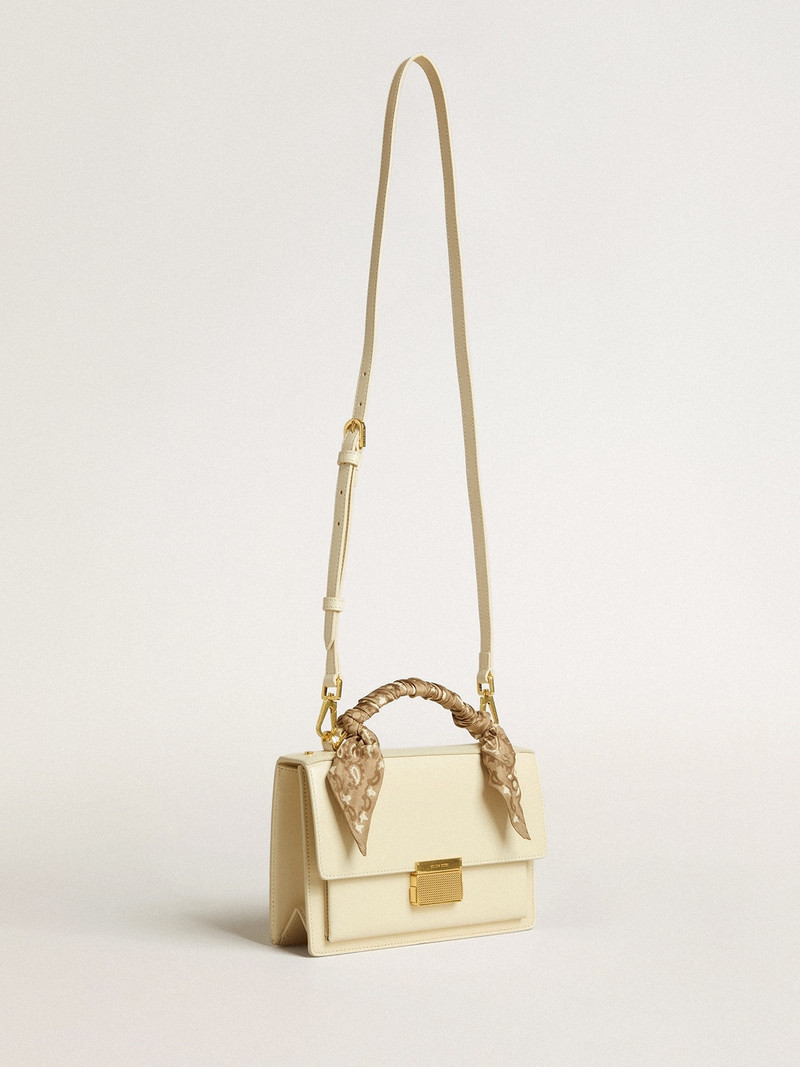 Golden Goose Venezia Bag in butter-colored boarded leather with silk scarf outlook