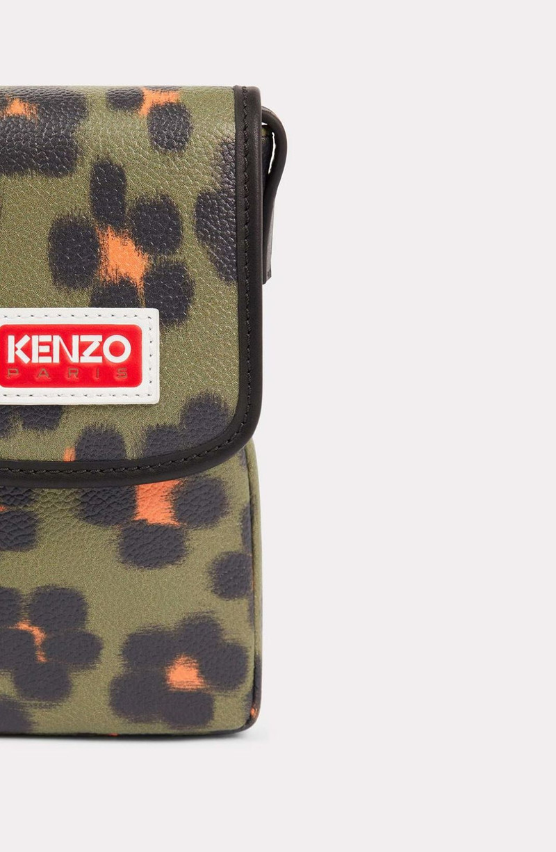 'Hana Leopard' phone holder on a strap 4