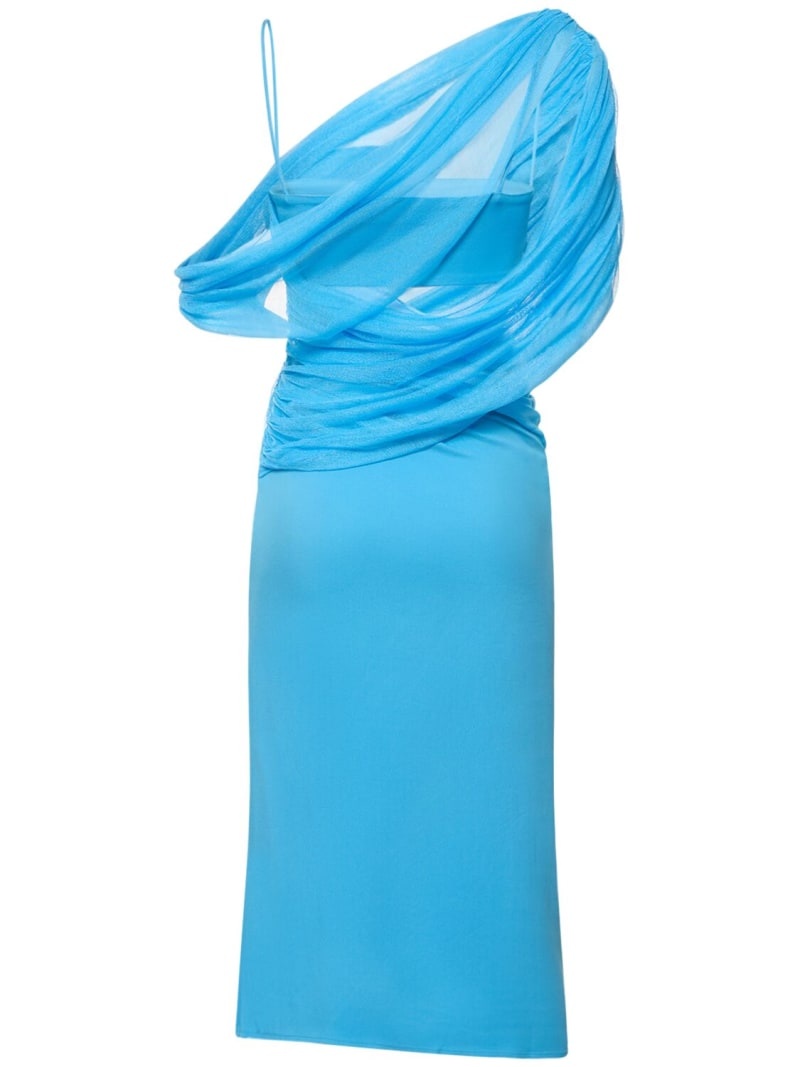 Magnetica asymmetric veiled midi dress - 3