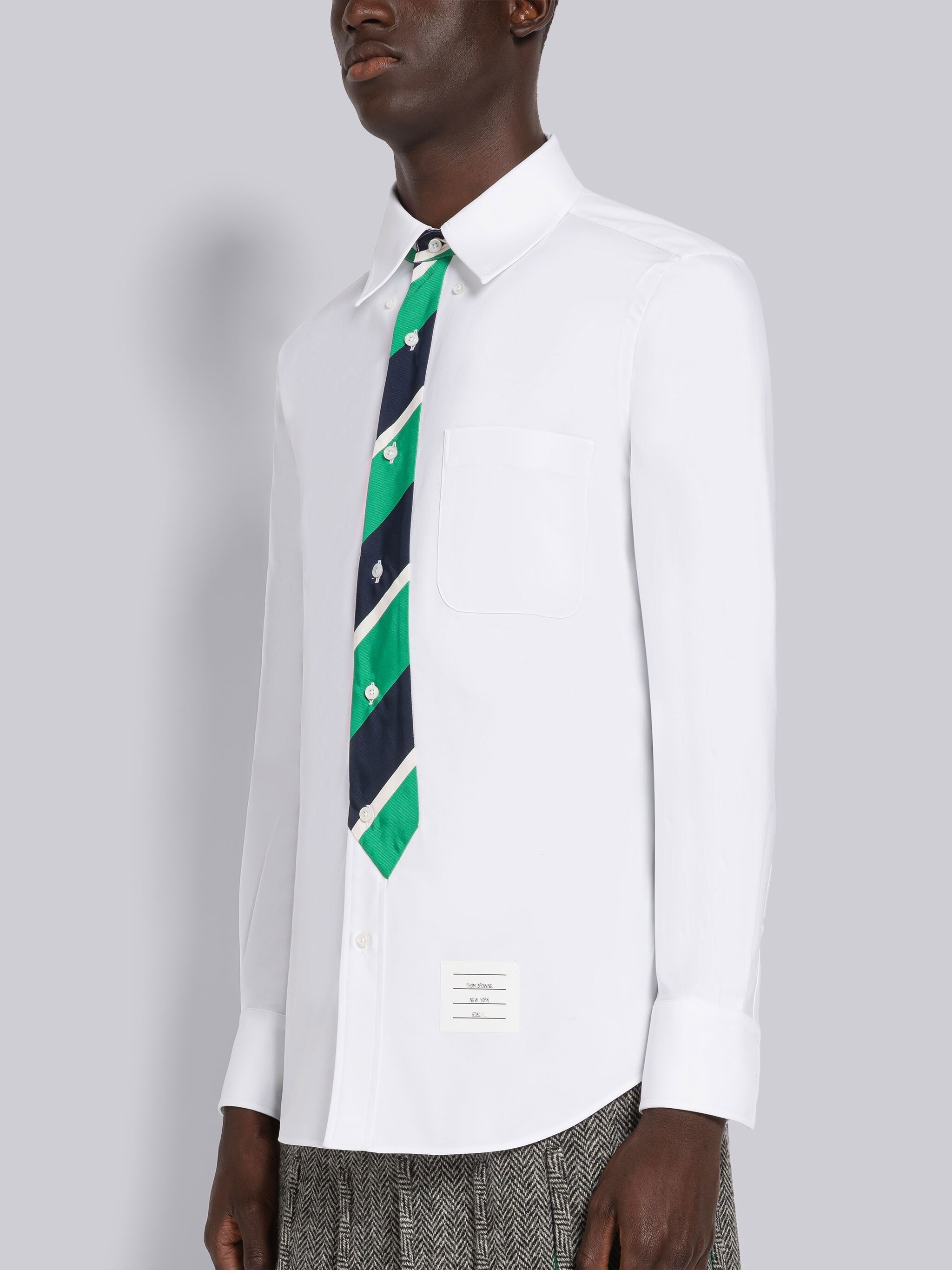 Oxford Trompe L'oeil Tie Straight Fit Shirt - 2