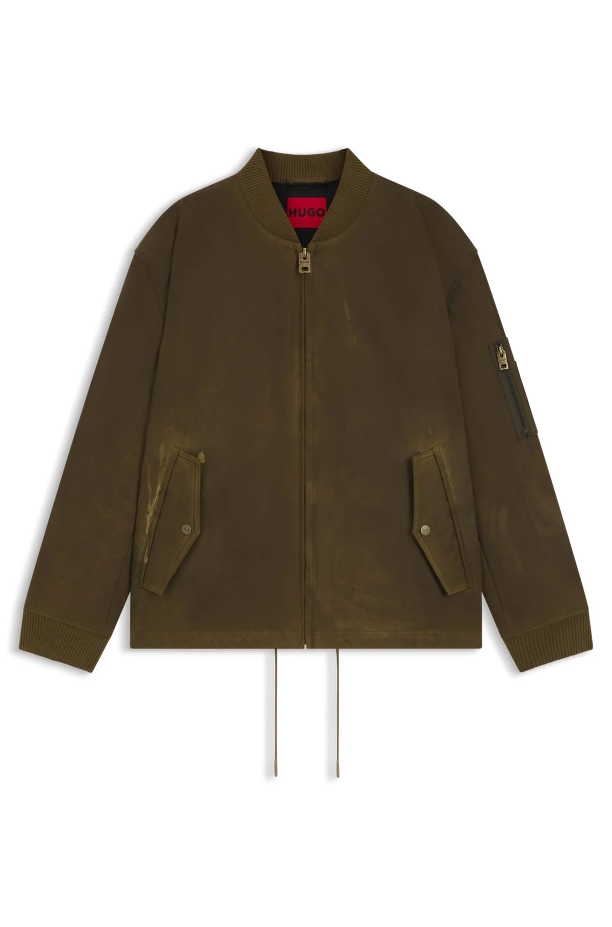 WAXED-COTTON BOMBER JACKET WITH ADJUSTABLE HEM - 1