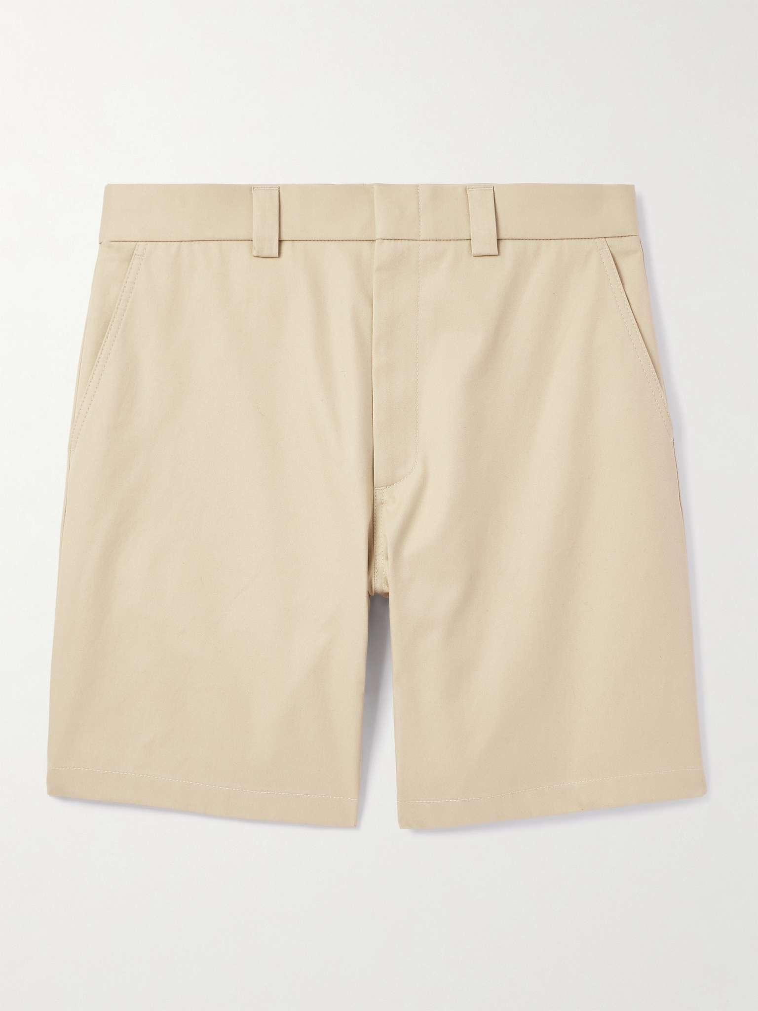 Straight-Leg Webbing-Trimmed Cotton-Twill Shorts - 1