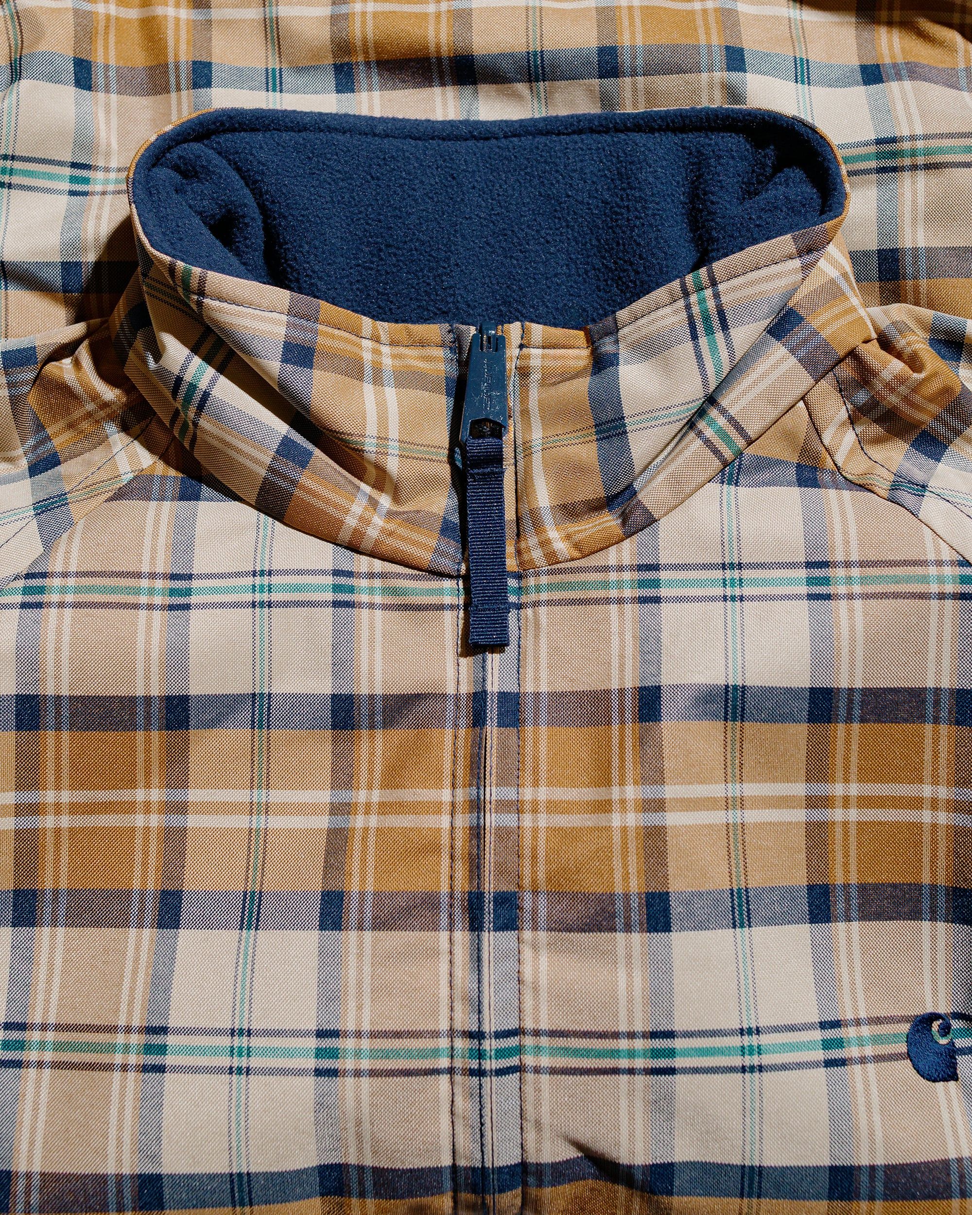 Carhartt W.I.P. Reversible Planner Check Jacket Wall/Air Force Blue - 7
