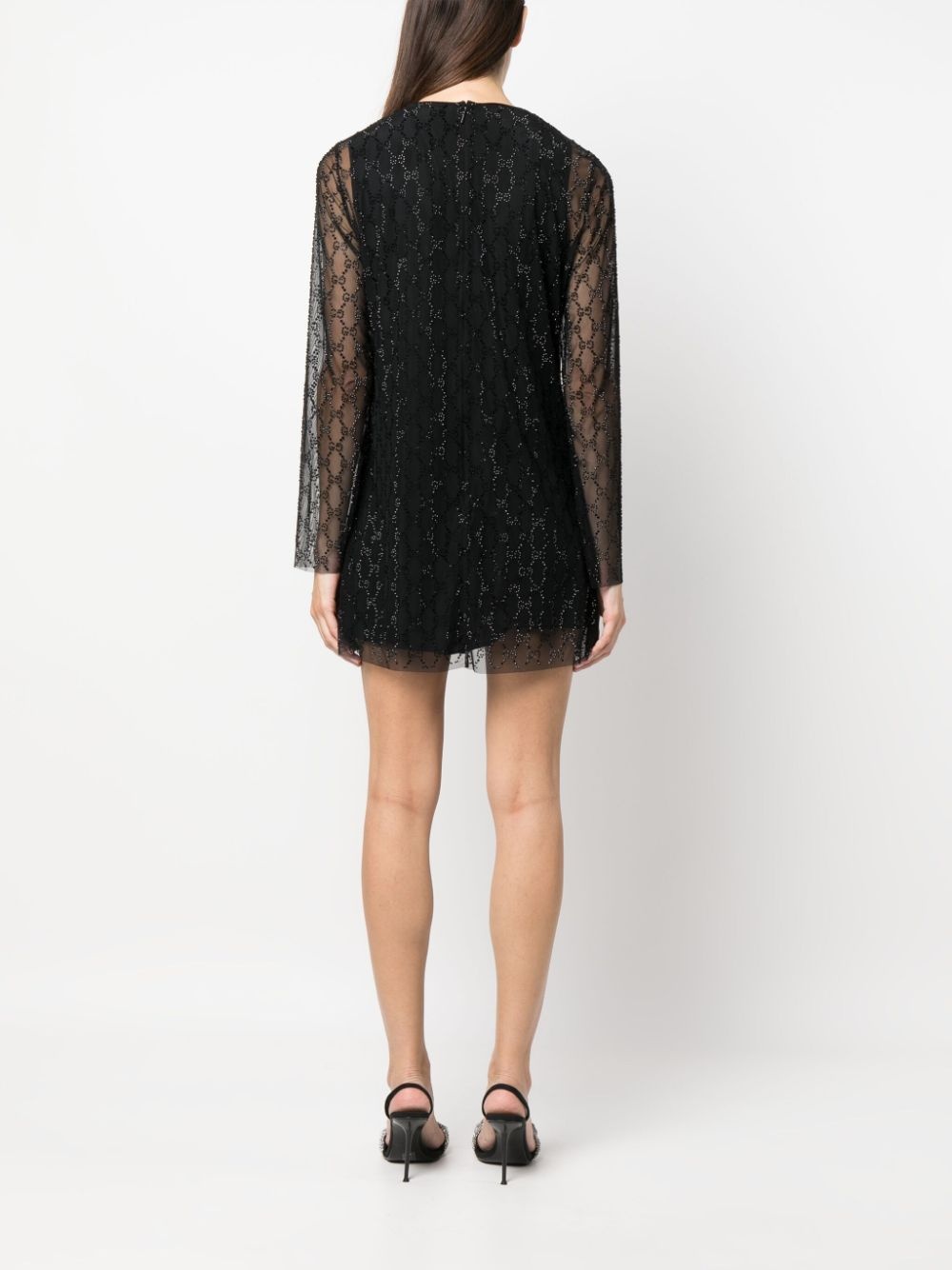 crystal GG tulle minidress - 4