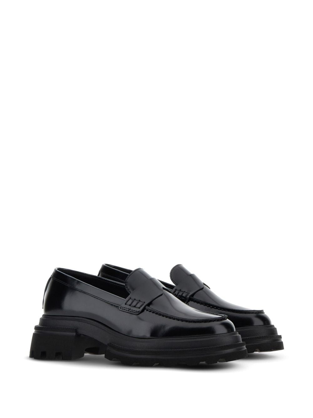 polished leather loafers - 2