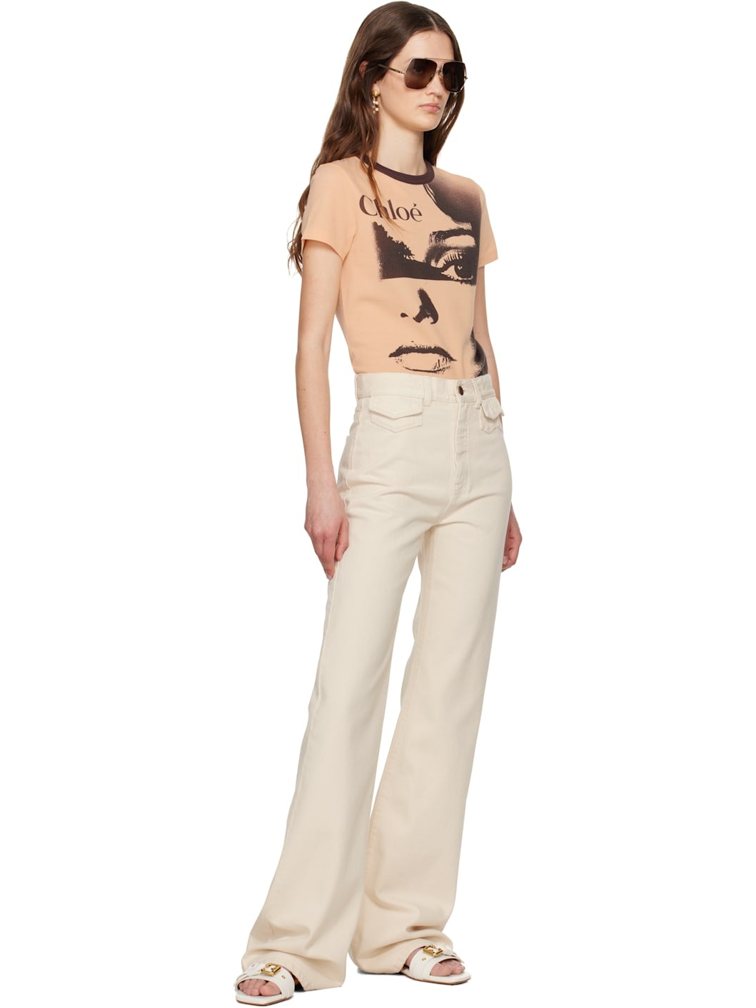 Off-White High-Rise Flare Jeans - 4