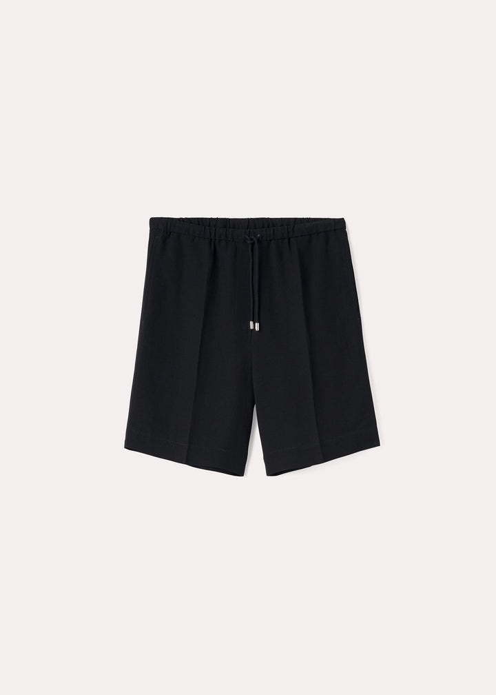 Press-creased drawstring shorts black - 1