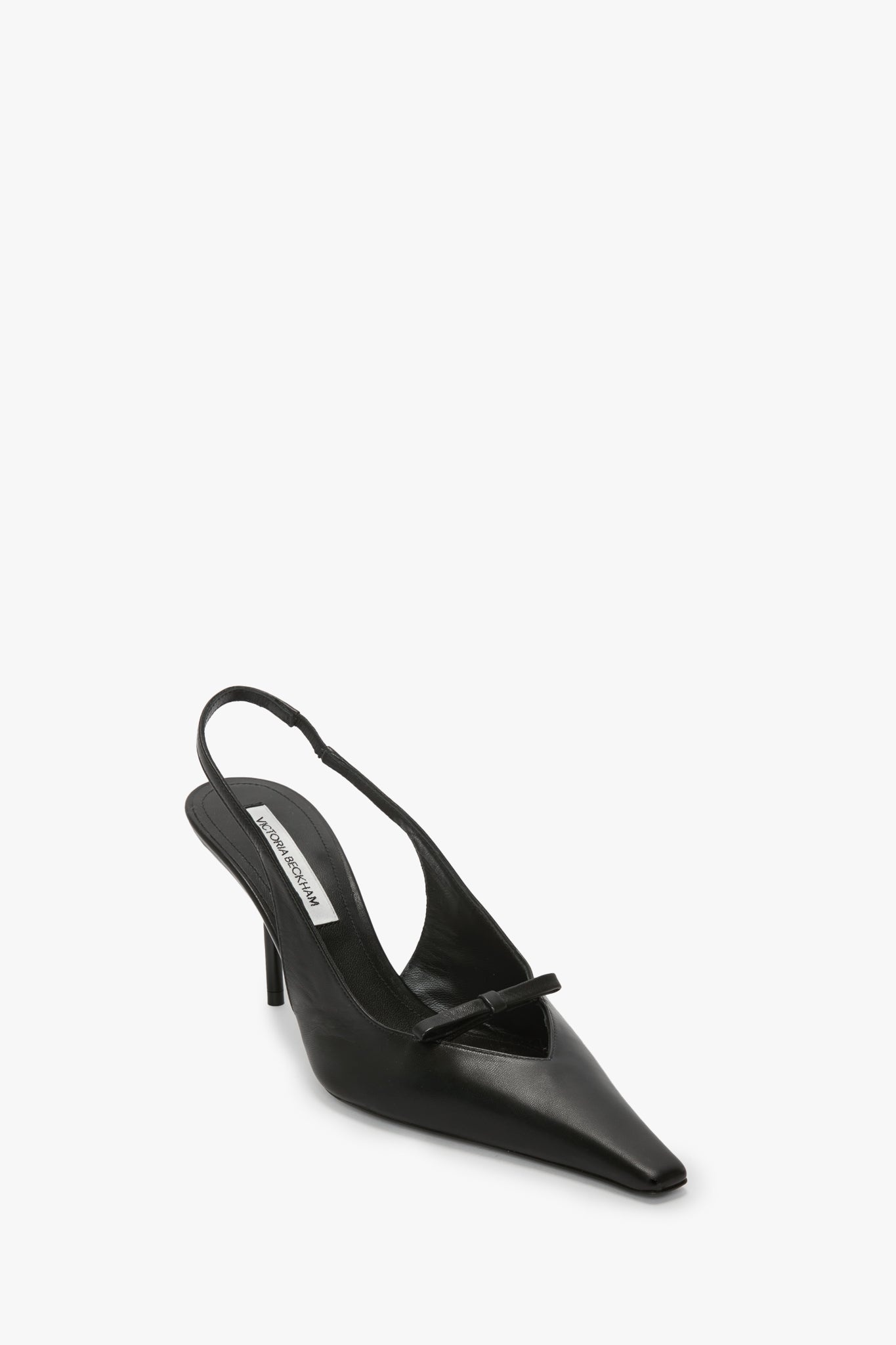 Sloan Stiletto Slingback In Black Smooth Leather - 2