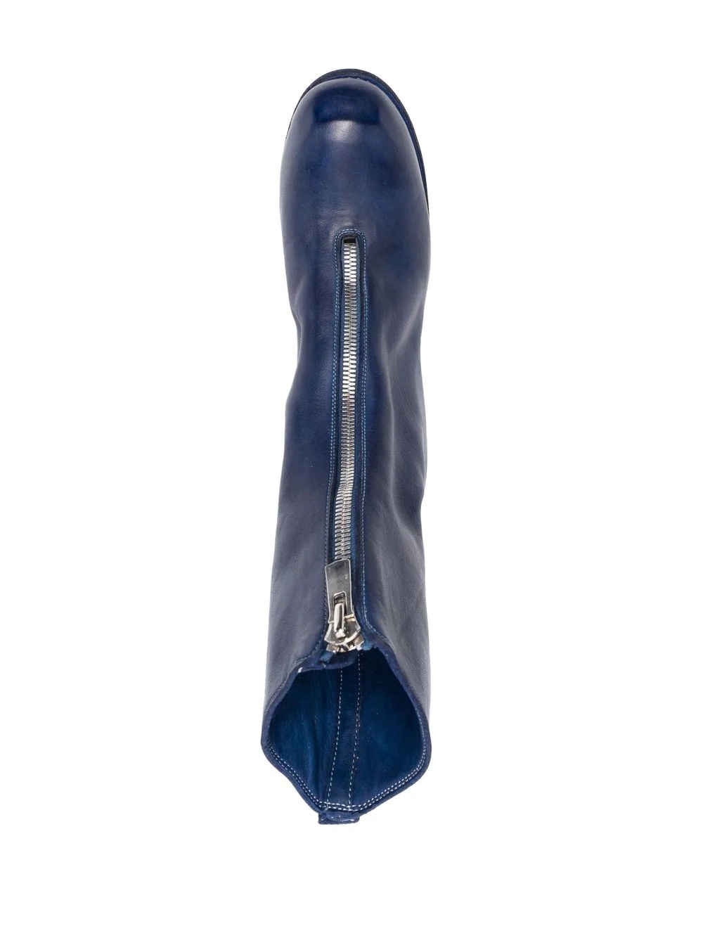 front-zip round-toe boots - 4