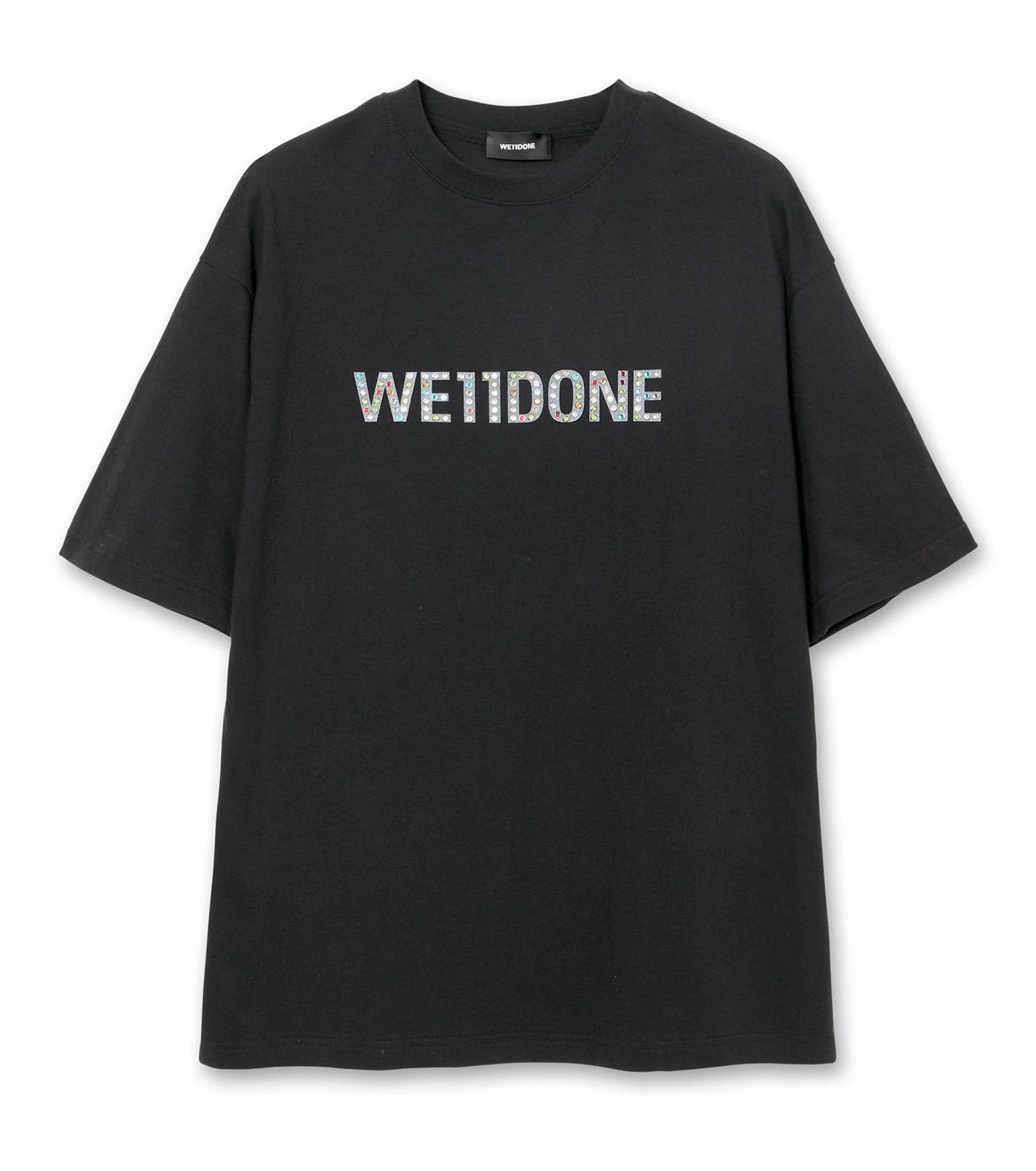 COLORFUL RHINESTONE LOGO T-SHIRT - 1