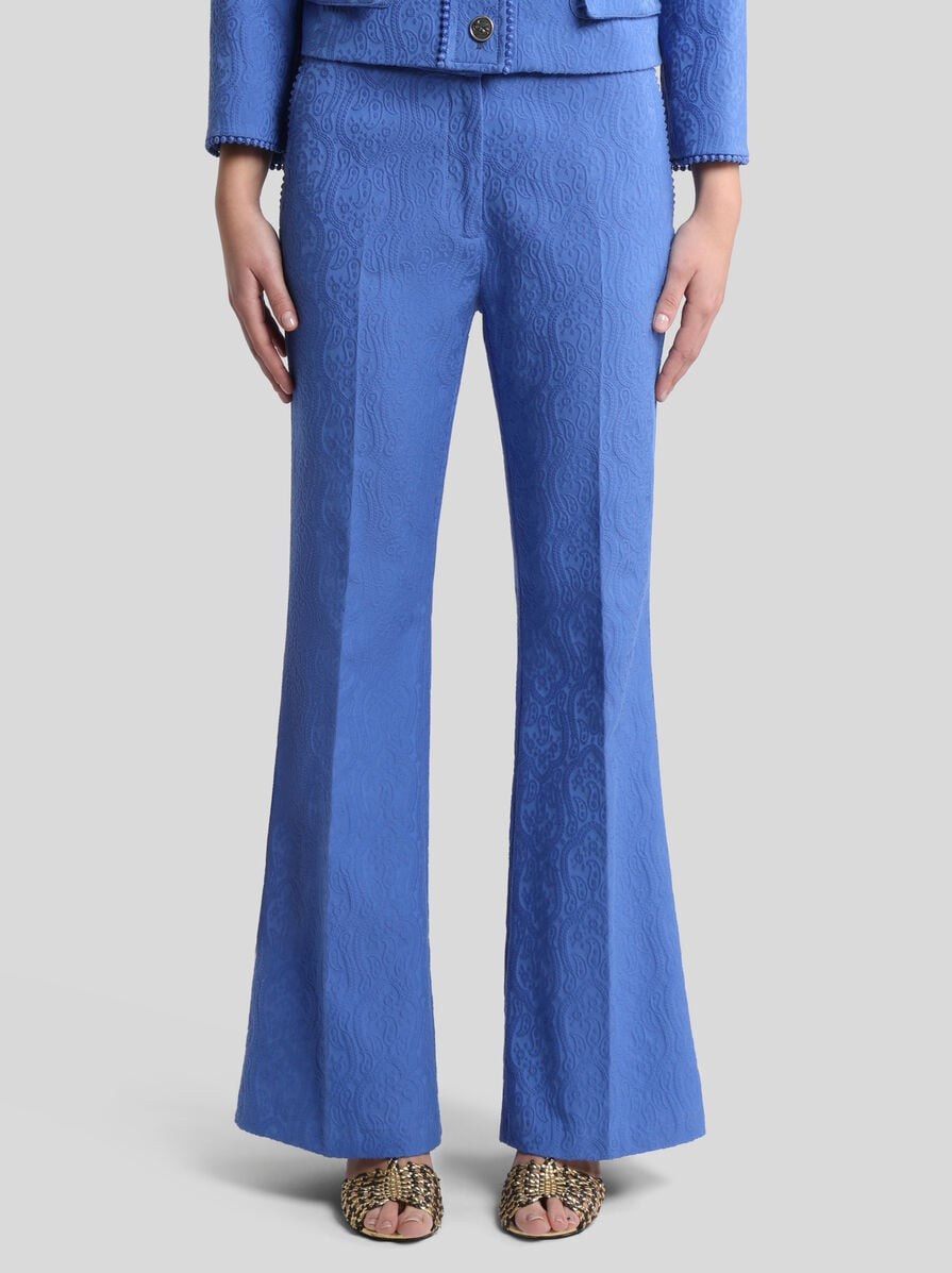 FLARED PAISLEY JACQUARD TROUSERS - 2