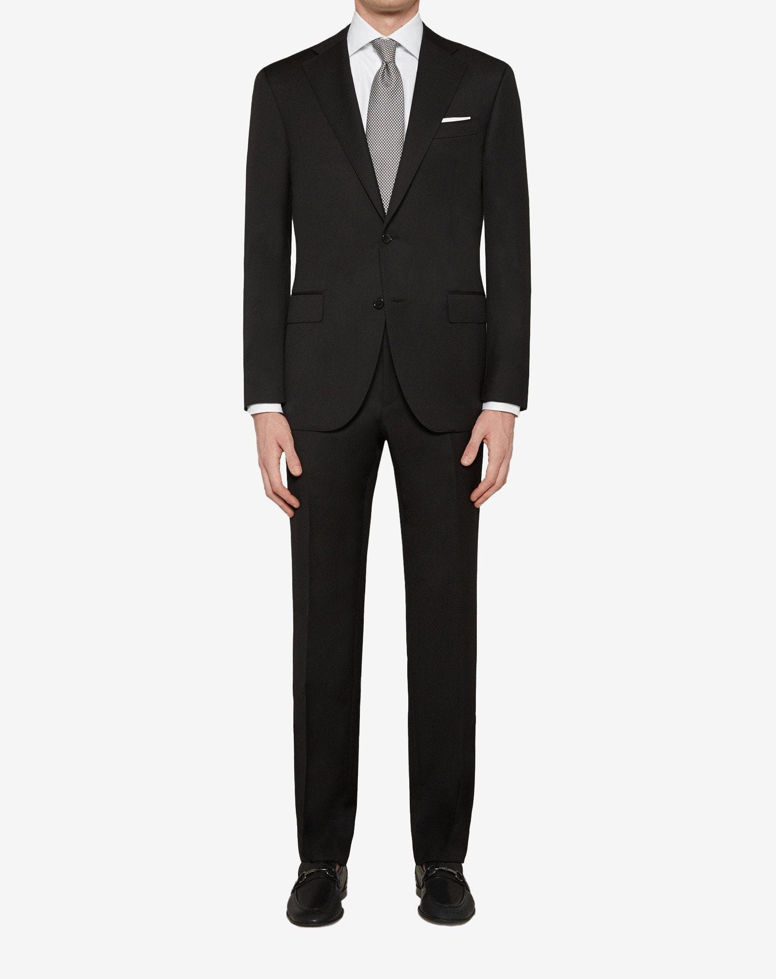 Black lined wool suit - 2