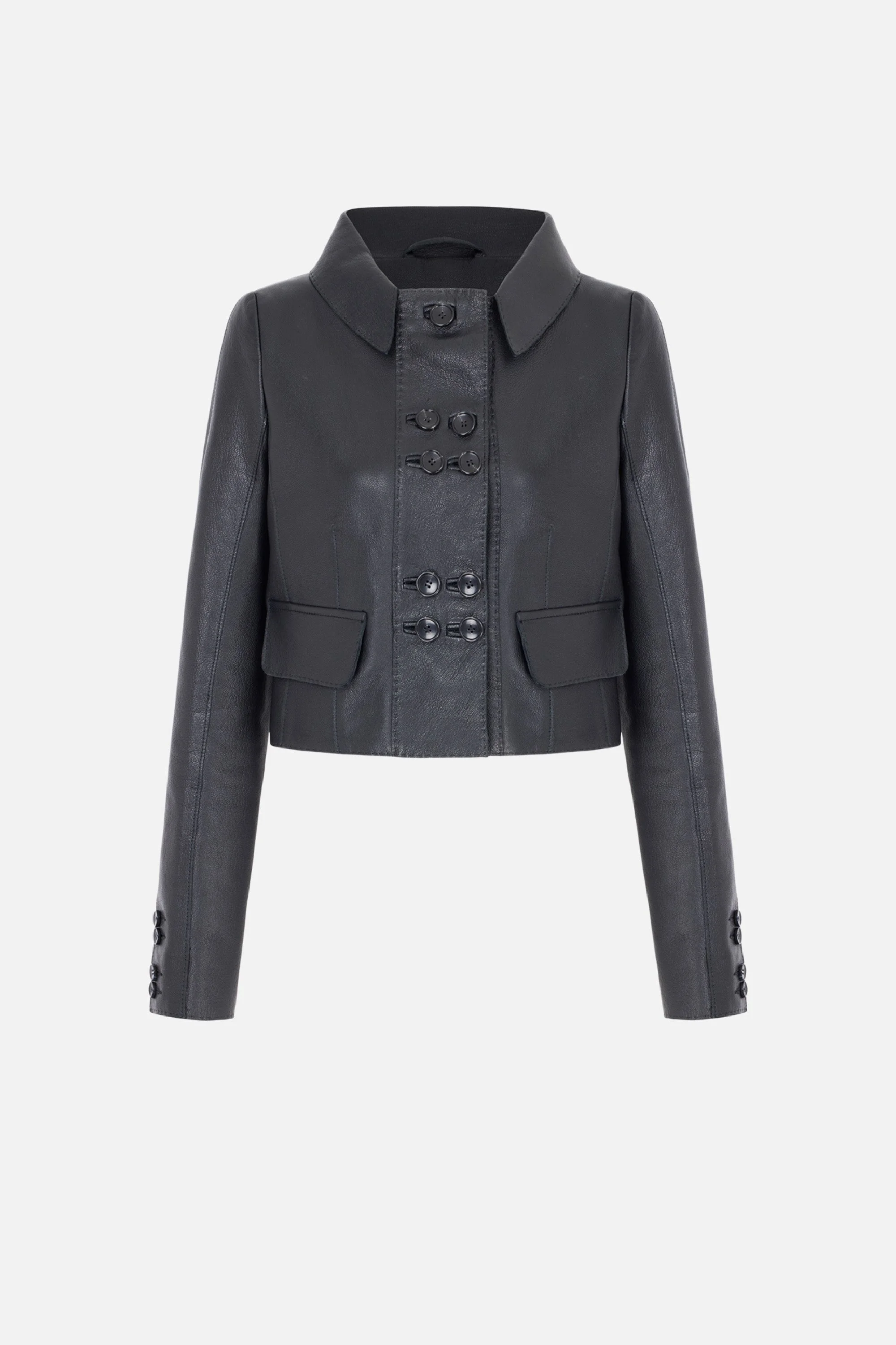 Aelin Jacket in Black Grain Leather - 1