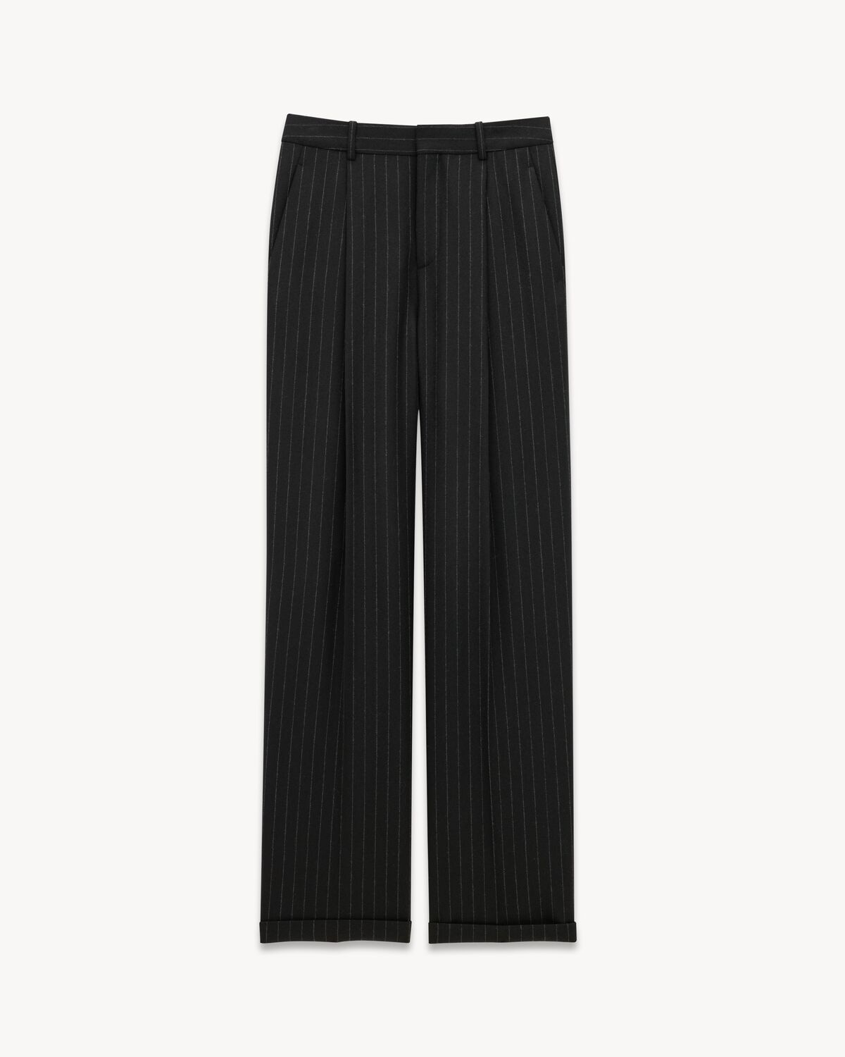 90'S PANTS IN STRIPED WOOL GABARDINE - 1