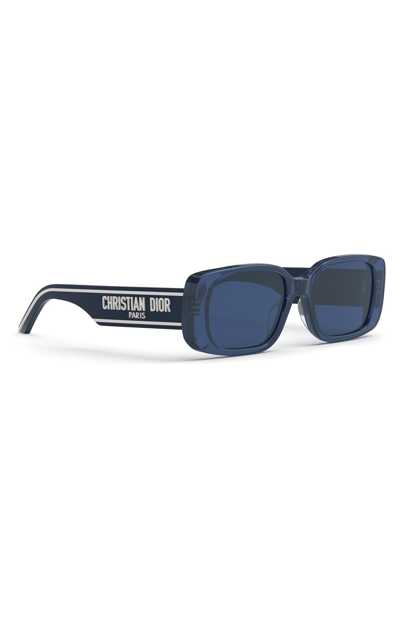 Wildior S2U 53mm Rectangular Sunglasses in Shiny Blue /Blue at Nordstrom - 8