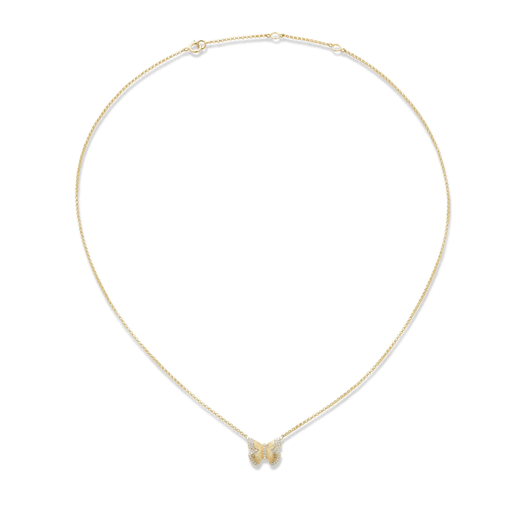 Pave Diamond Butterfly Necklace - 1