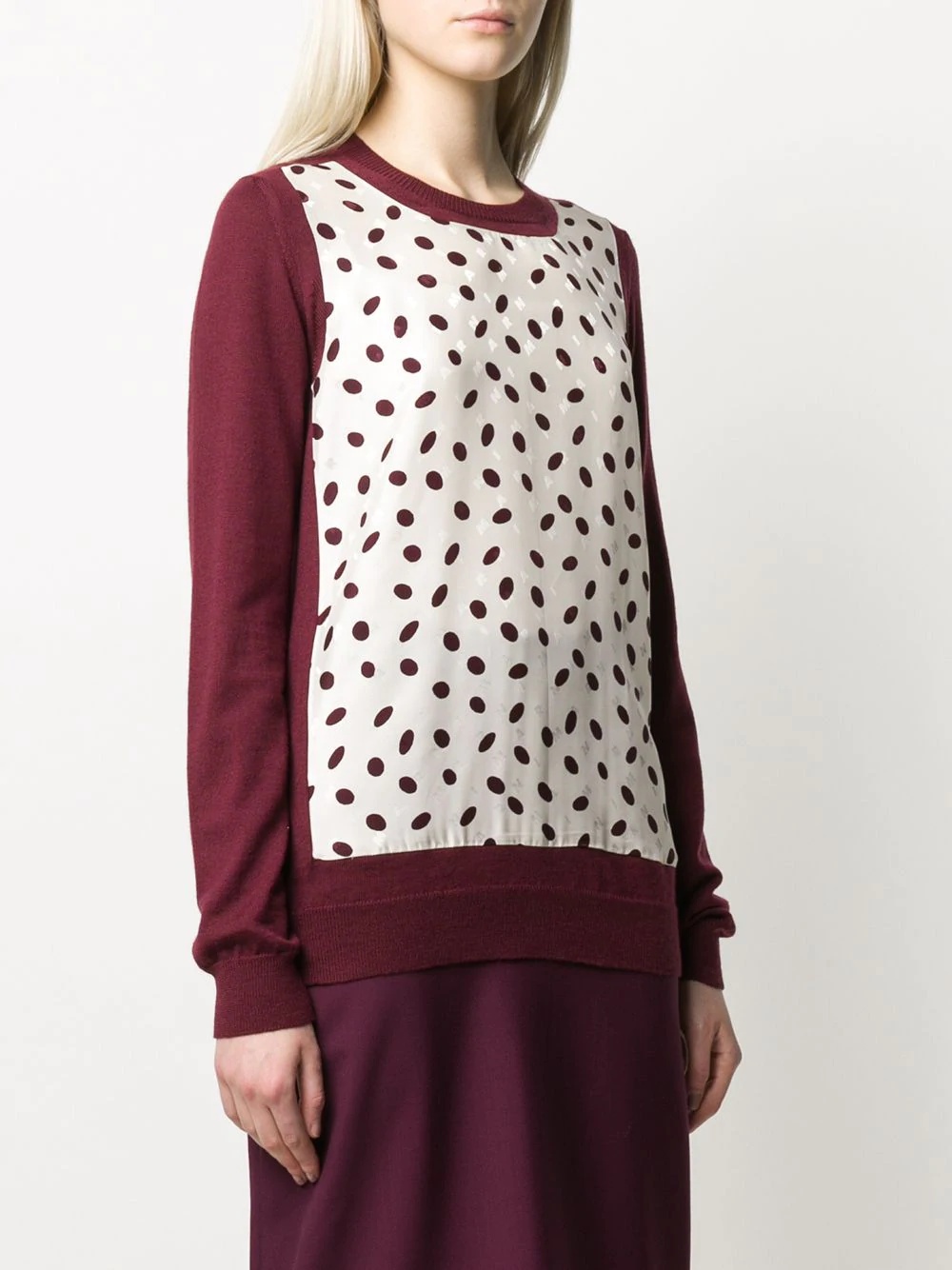 polka dot logo print top - 3