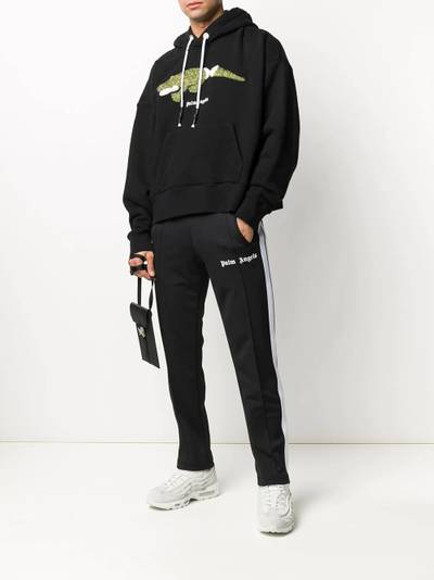 Palm Angels crocodile-print hoodie outlook