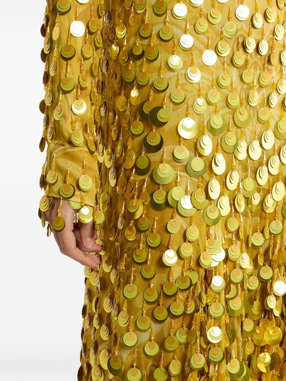 sequin-embellished silk dress - 4