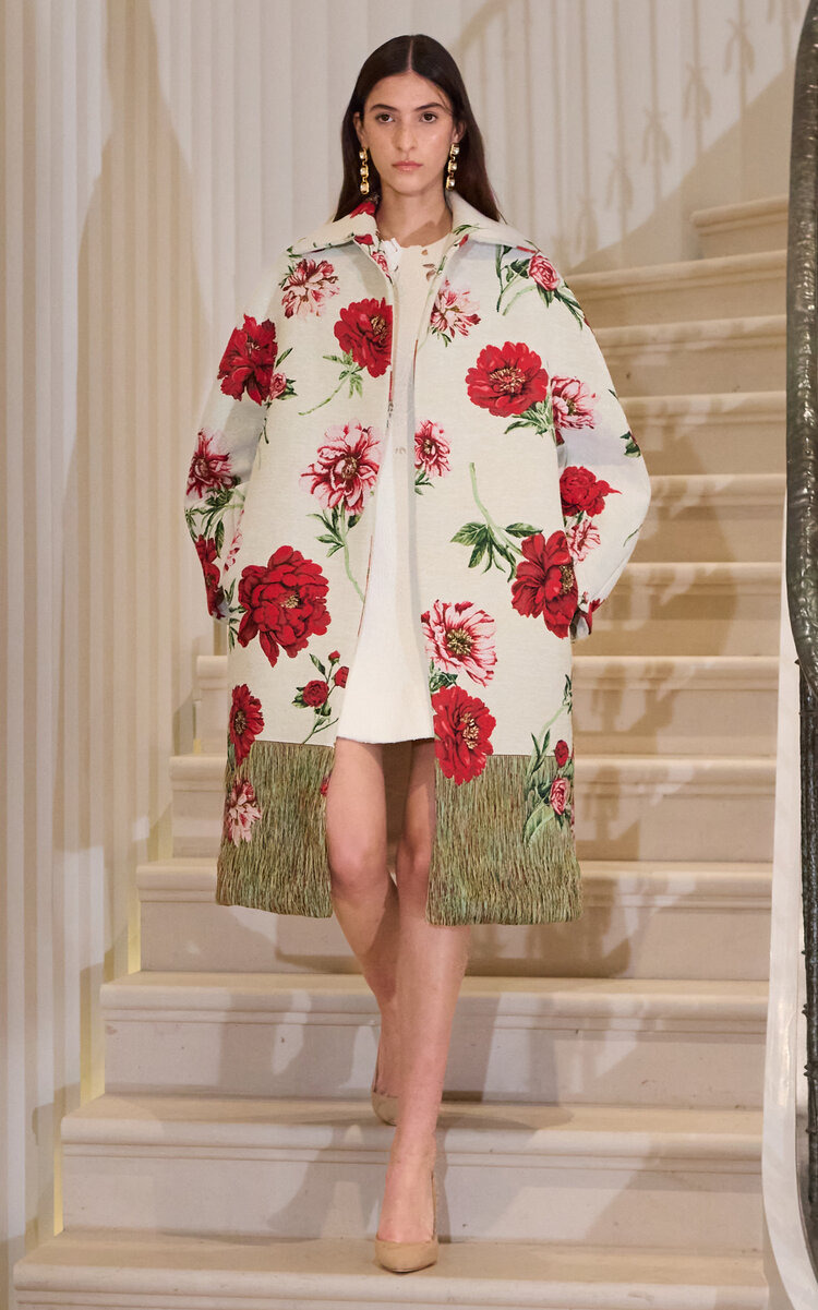 Oversized Cotton-Blend Jacquard Coat multi - 2