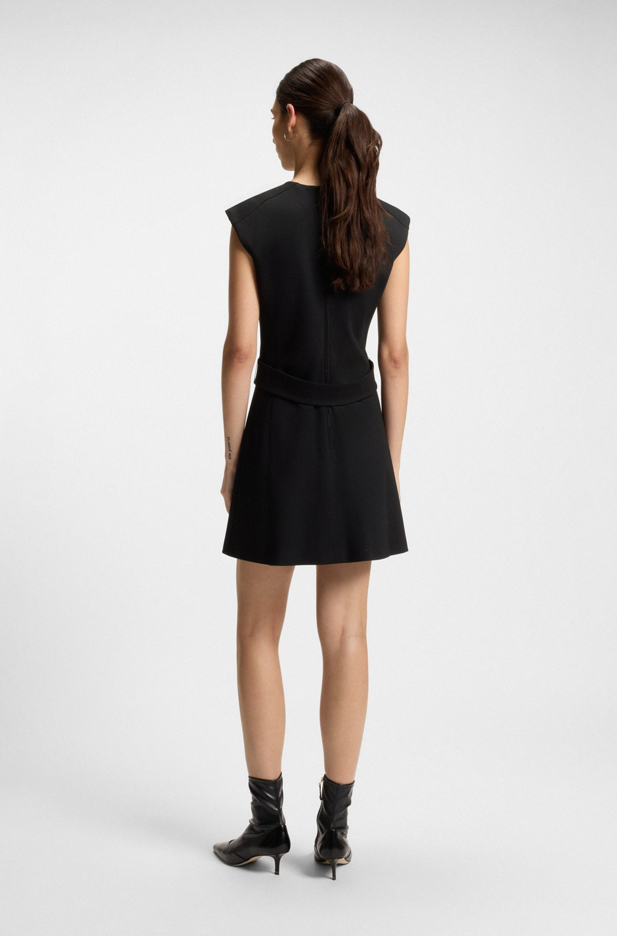 SHIFT DRESS WITH BELT DETAIL - 4