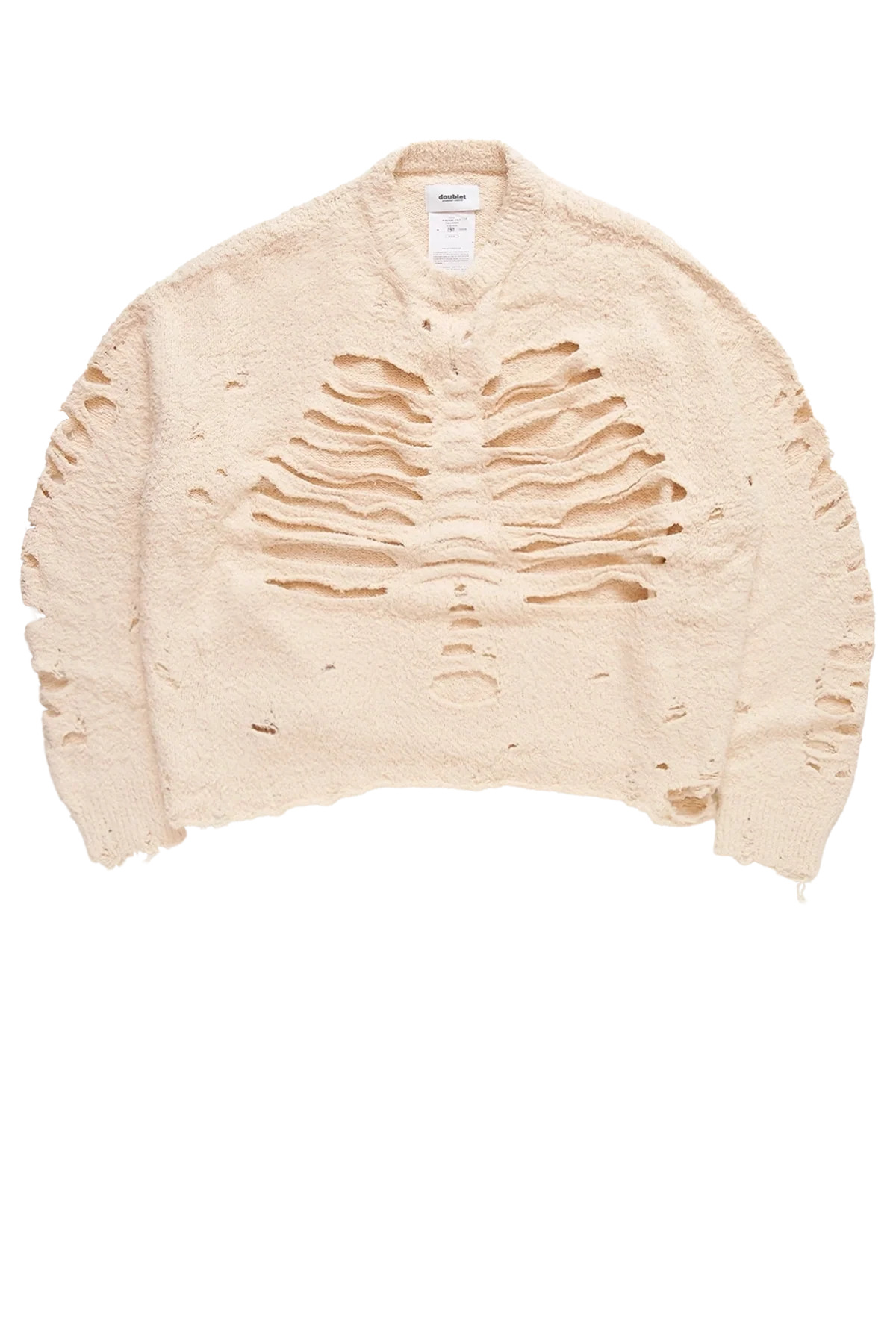 Doublet Ribcage Knit Pullover Ivory - 4