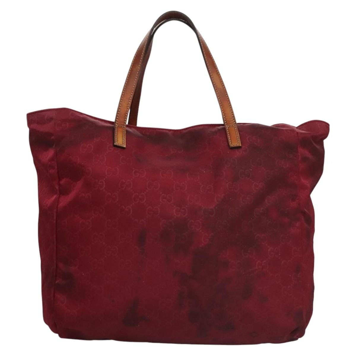 GUCCI GG Canvas Tote Bag Nylon Red - 2