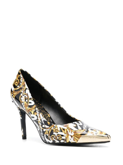VERSACE JEANS COUTURE logo-print pointed-toe pumps outlook