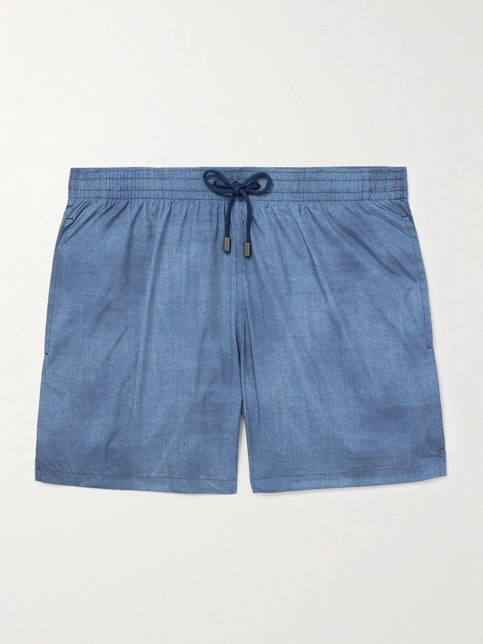 Straight-Leg Mid-Length Swim Shorts Blue - 1