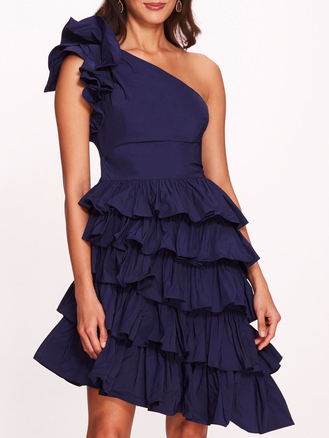 TAFFETA TIERED MINI DRESS - 4