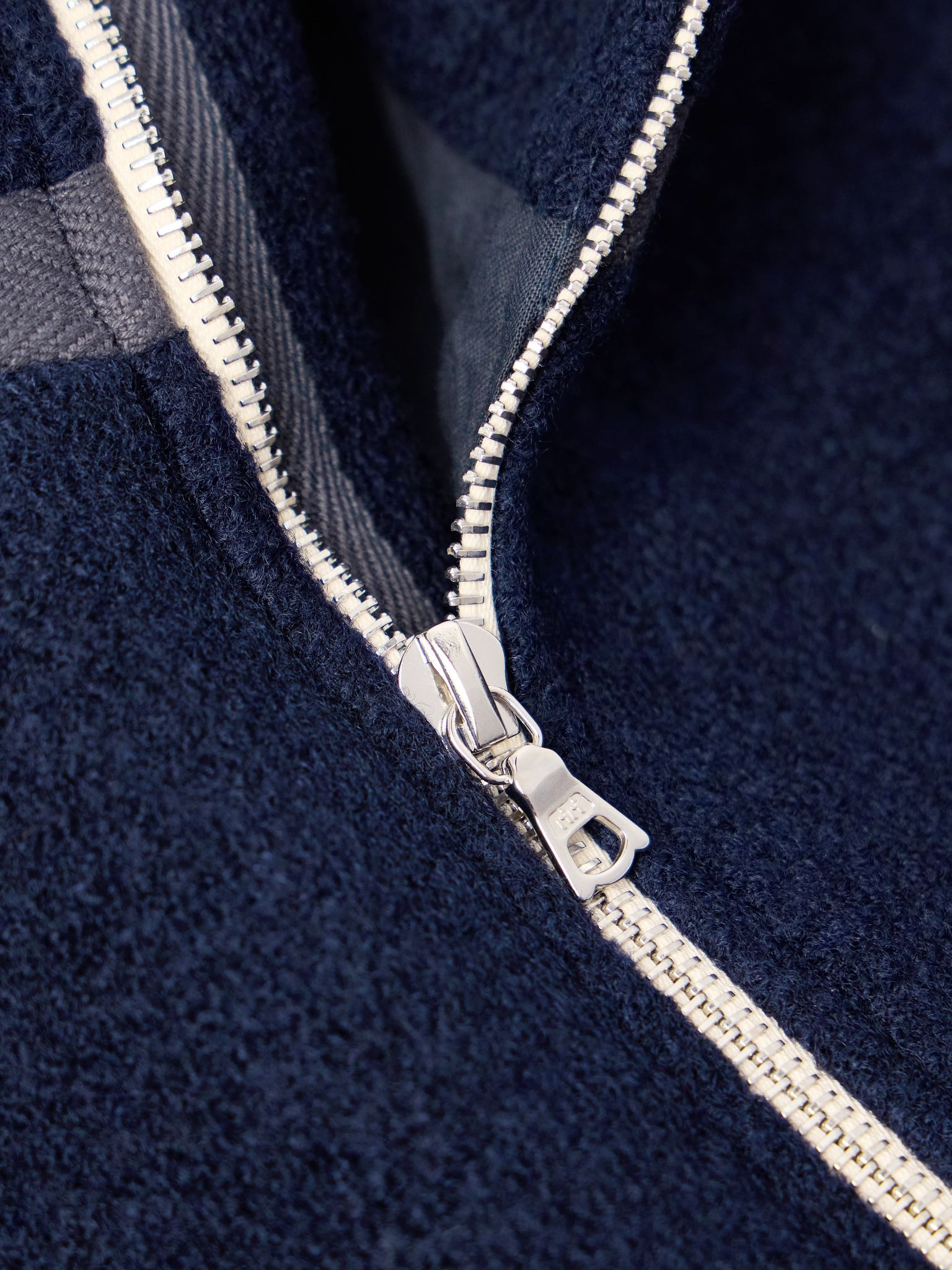 Cotton-Trimmed Brushed-Wool Jacket Navy - 5