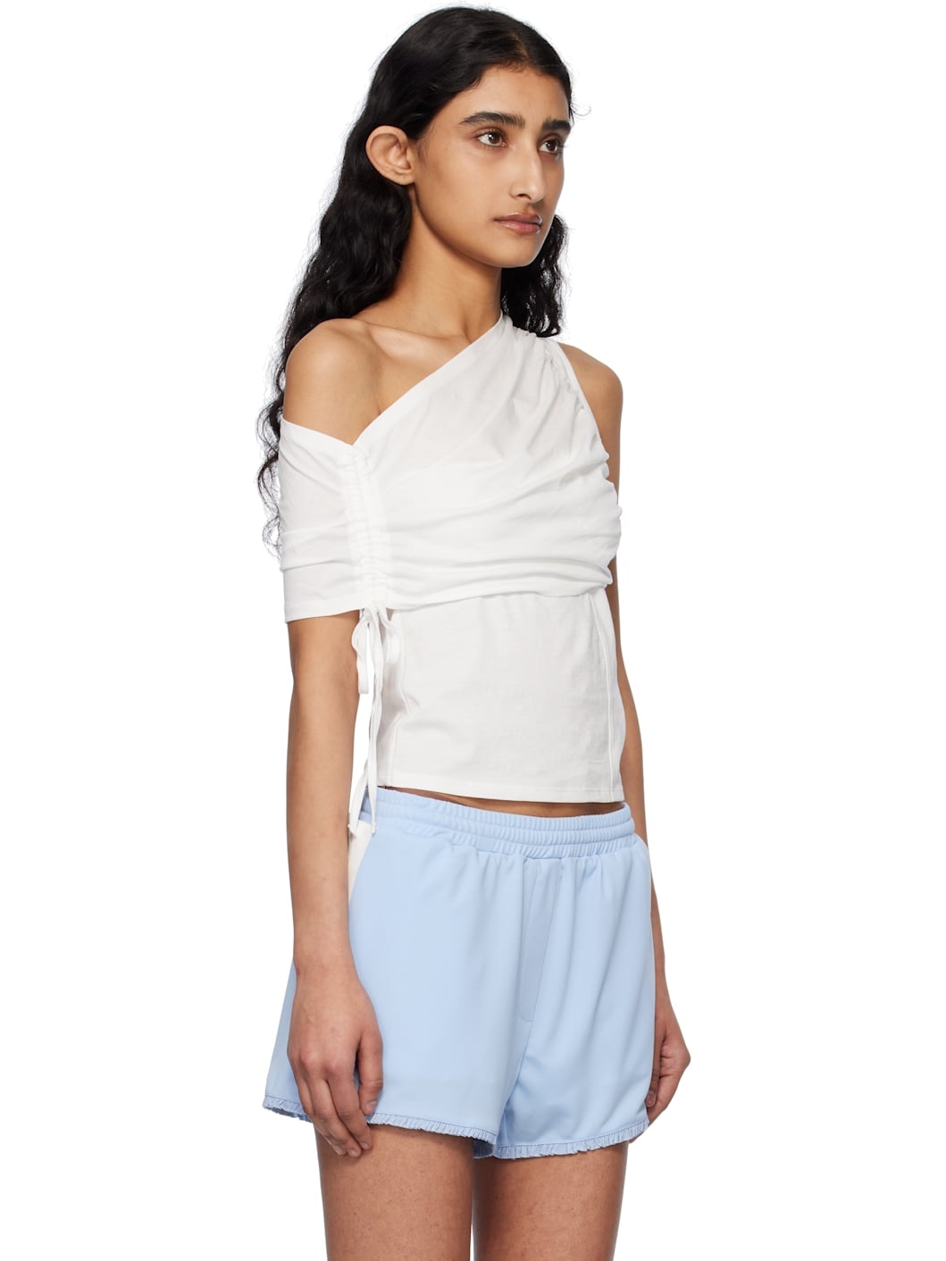 Off-White Shirring One Shoulder Top - 2