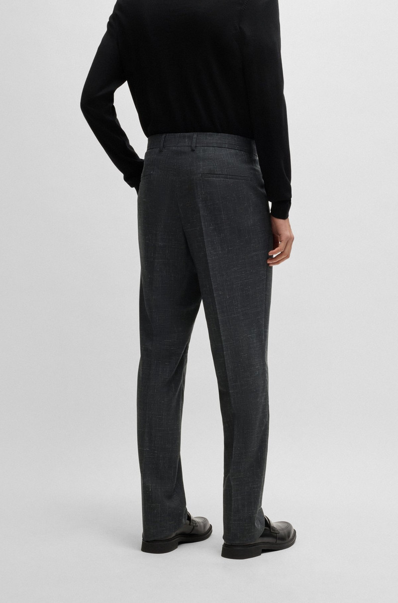 SLIM-FIT SUIT IN PATTERNED WOOL, LINEN AND STRETCH 7