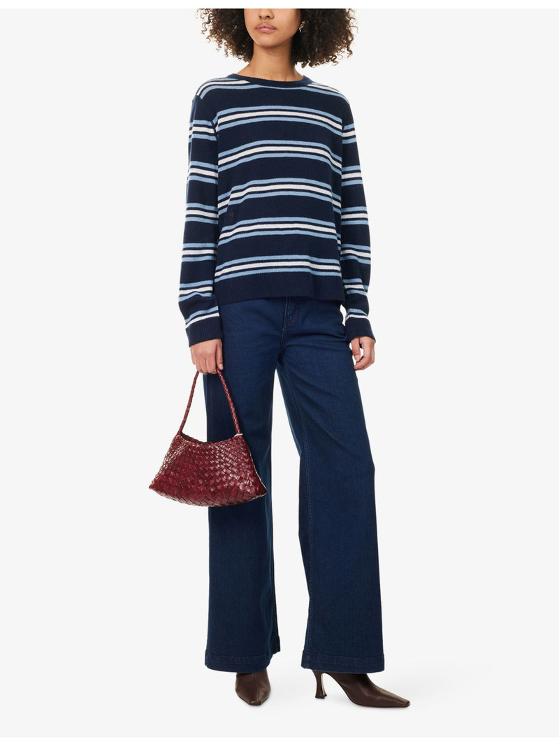 Reformation Striped Round-Neck Cashmere Jumper outlook