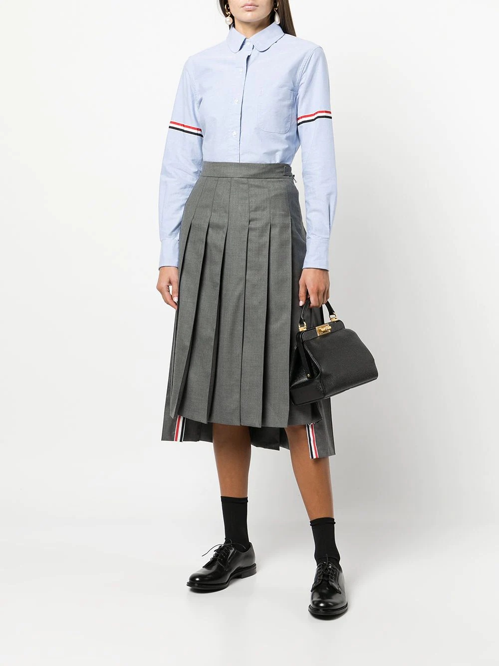 ribbon-trim long-sleeve shirt - 2
