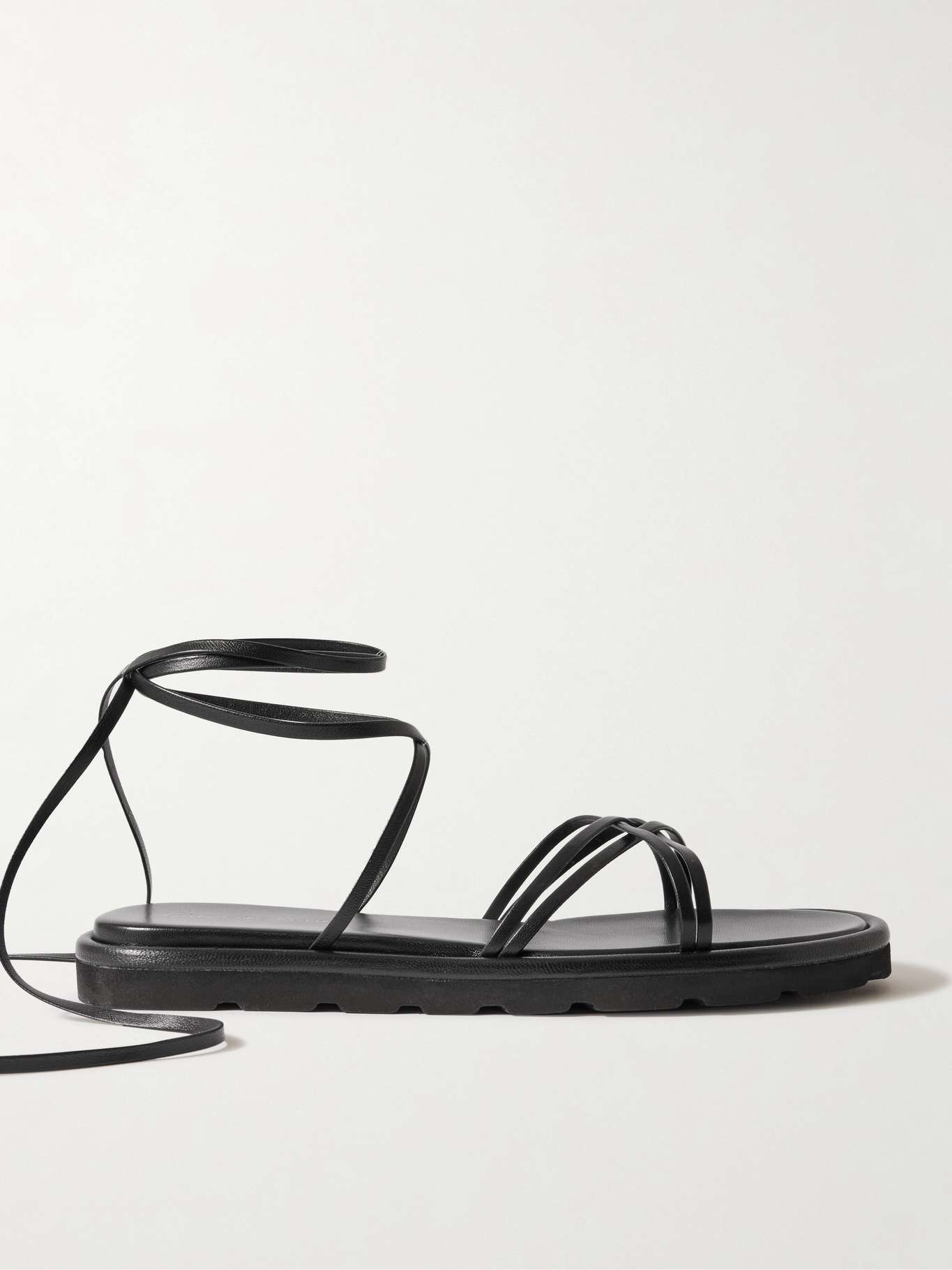 Knotted leather sandals Black - 1
