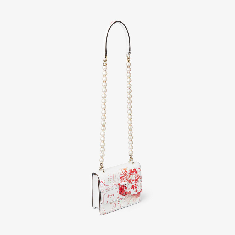 Sailor Mars Varenne Quad XS
Red Manga Printed Leather Shoulder Bag with Pearl Strap 6