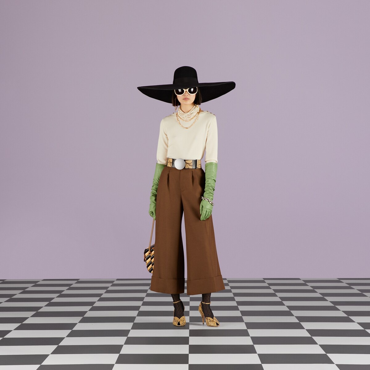 Wool mohair wide leg pant - 2