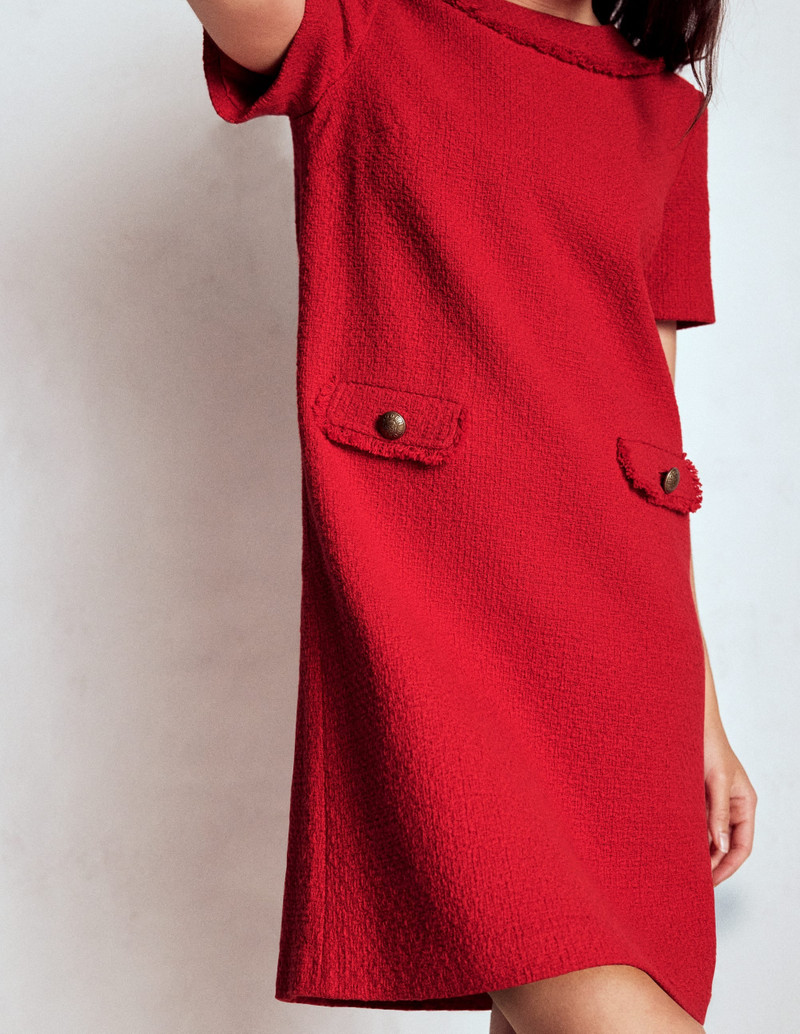 Evita Cotton Shift Dress-Poppy Red 3
