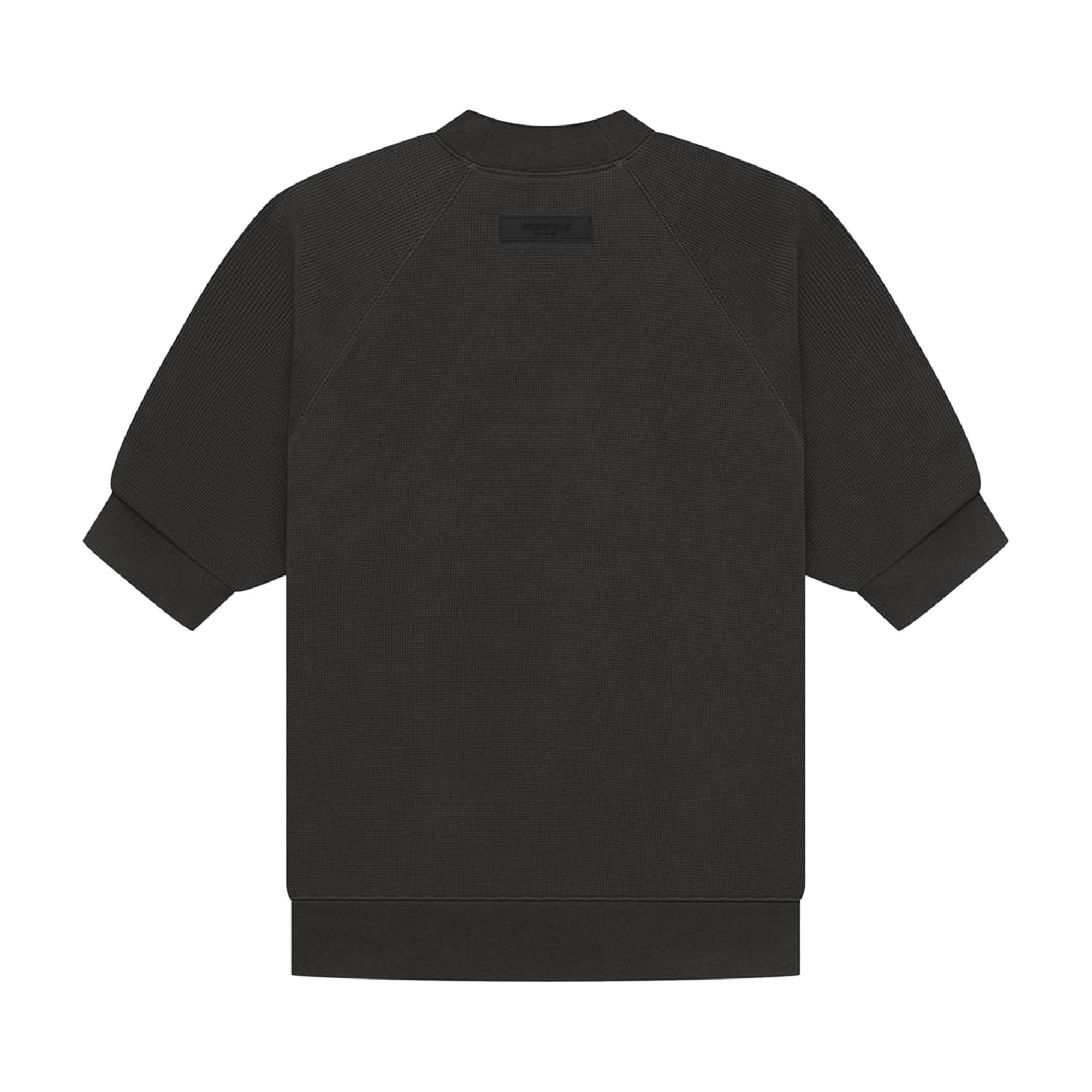 Fear of God Essentials Short-Sleeve Waffle Sweatshirt 'Off Black' - 2