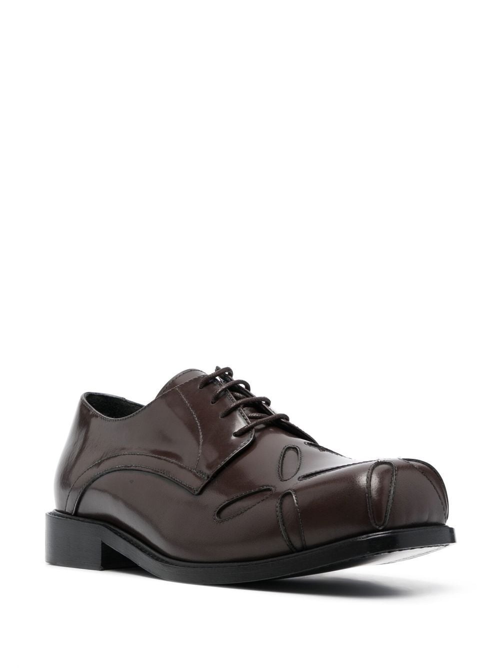 Slashed square-toe Derby shoes - 2