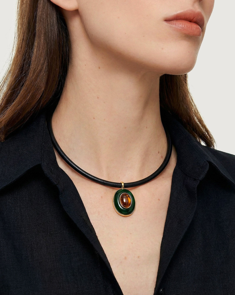 VERONICA BEARD TIGER’S EYE PENDANT NECKLACE outlook