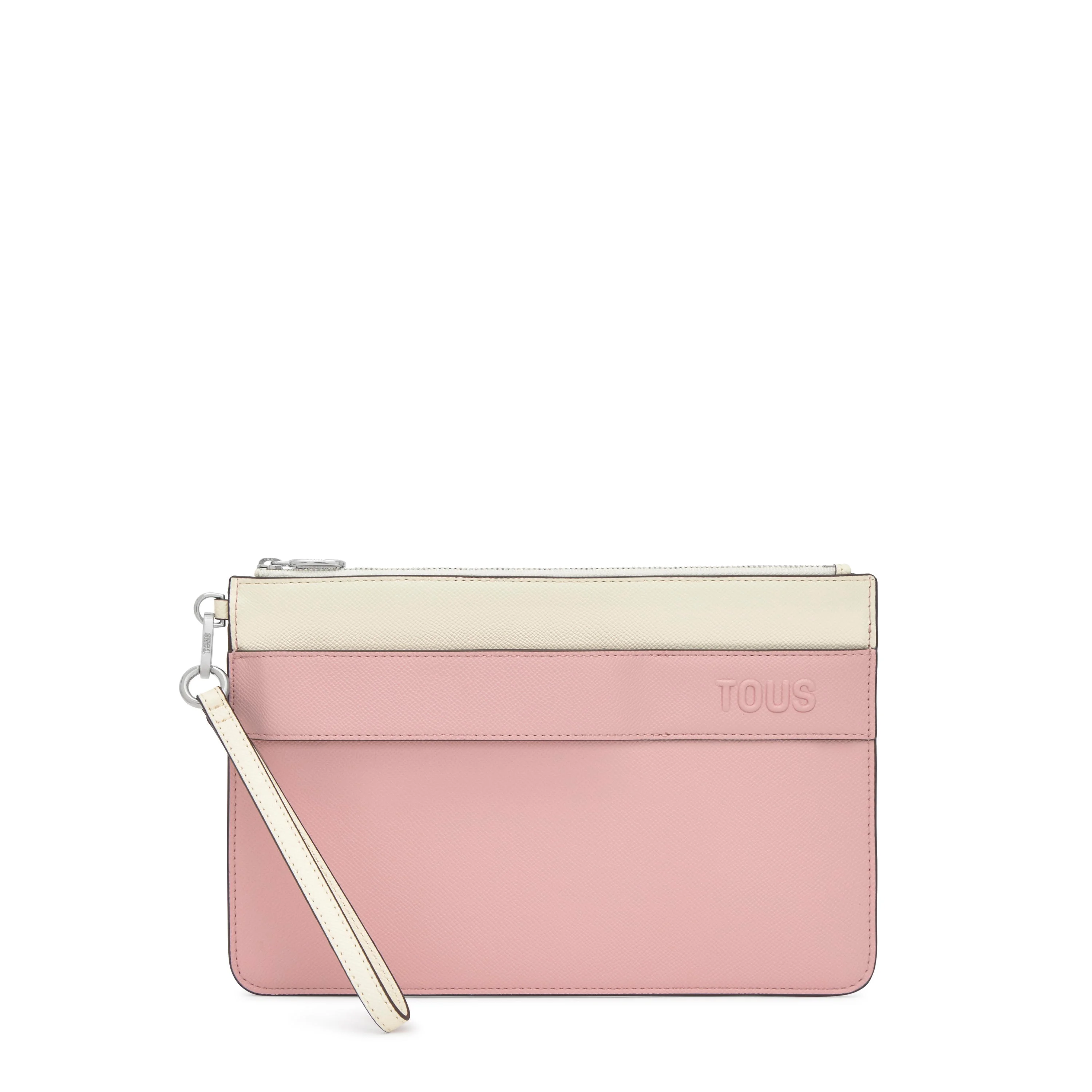 Powder pink Clutch bag TOUS Audree Saffiano - 1